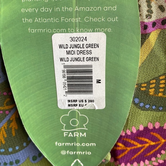 COPY - FARM RIO NWT WILD JUNGLE Long Sleeve Flowy Handkerchief Midi Dress Size … - Picture 10 of 12